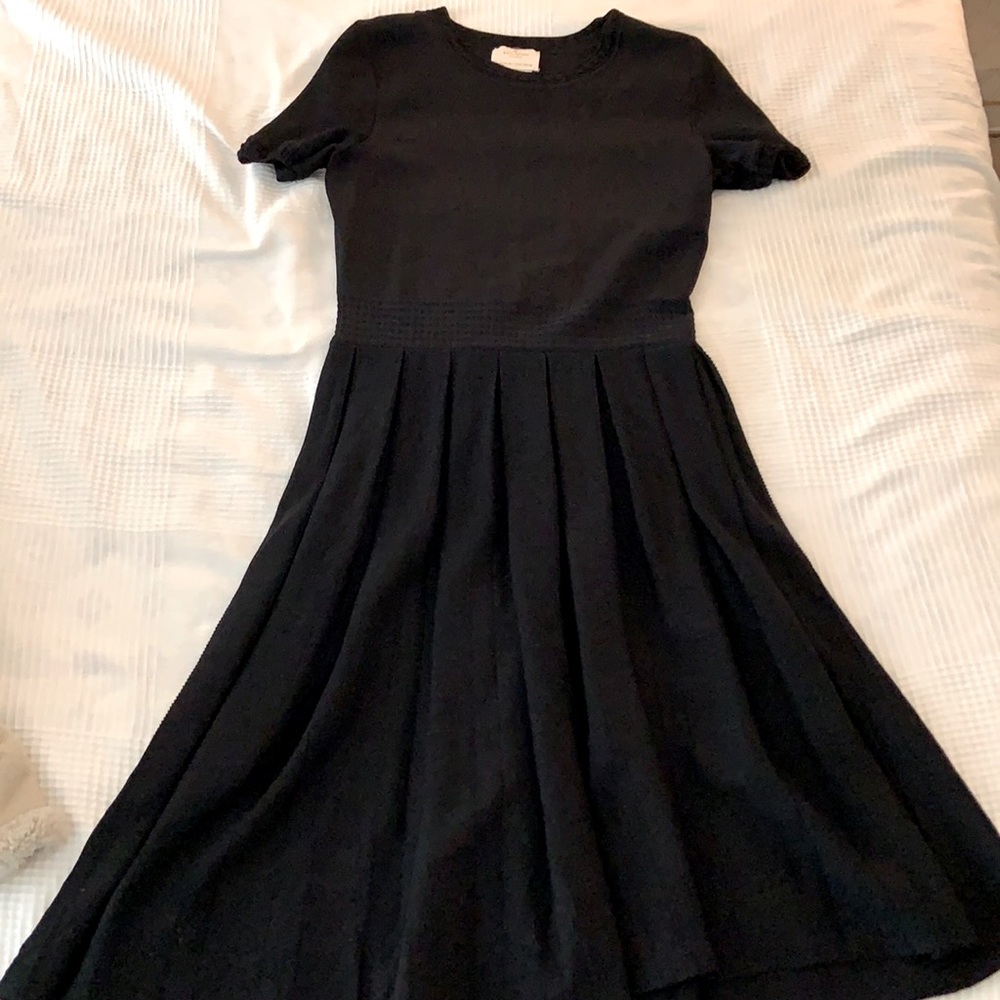 Kate Spade black midi dress short sleeve